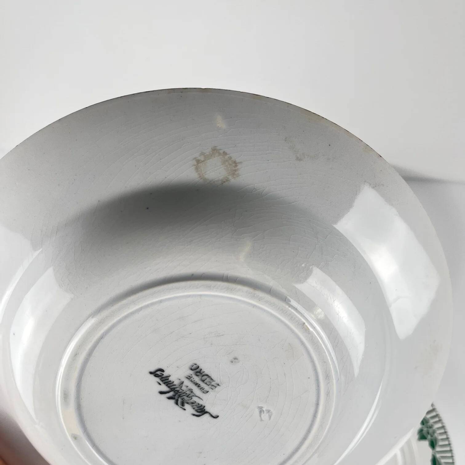 Set of 4 deep plates "Pedro", Sarreguemines, first half of the 20th century.