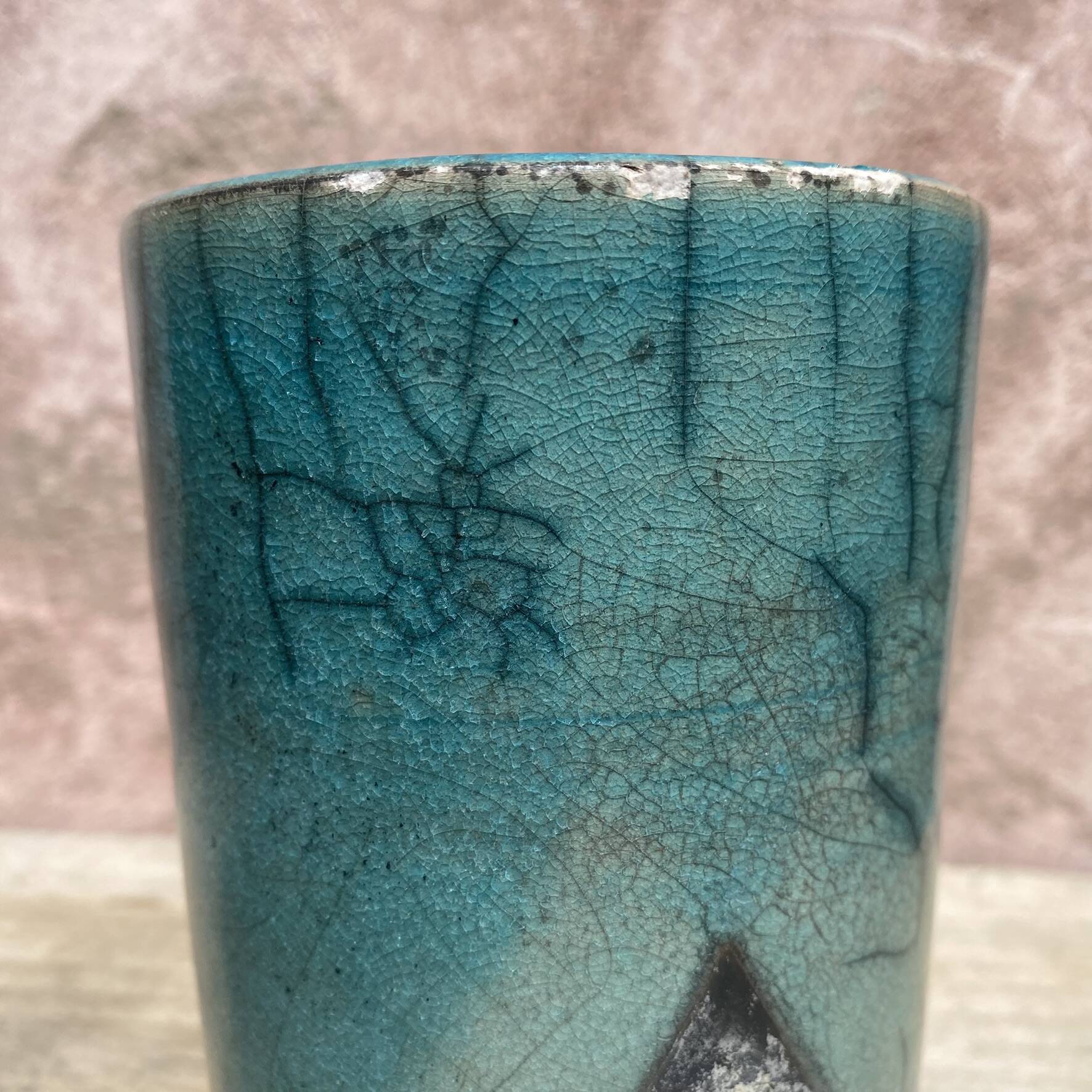 Handcrafted Raku ceramic vase