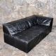 Canapé en cuir noir Player par Hans Hopfer pour Roche Bobois, 1972