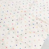 Berber carpet beni ouarain ecru with multicolored polka dots 255x146m