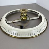 Plafonnier mural en métal opale moderniste, Italie années 1950