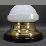 1920s Secession Brass and Glass Table lamp, Czechoslovakia