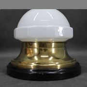 1920s Secession Brass and Glass Table lamp, Czechoslovakia