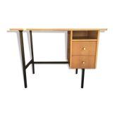 Modernist desk with 2 drawers - metal tubular structure - 1960