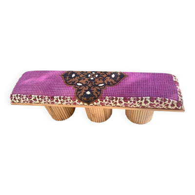 Banc structure bois - Assise Kantha