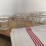 Series of 3 old jam flared jars