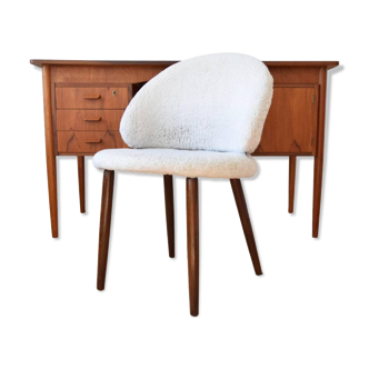 Danish Rosewood & Lambswool Chair, 1950s.