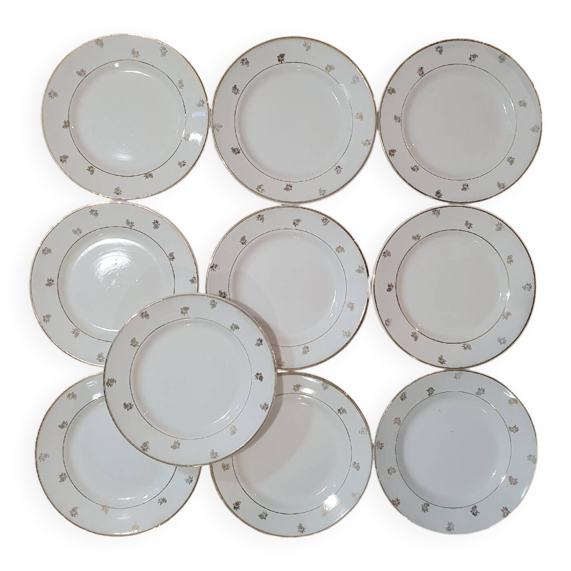 10 Sarreguemines dessert plates