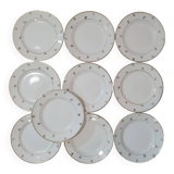 10 Sarreguemines dessert plates