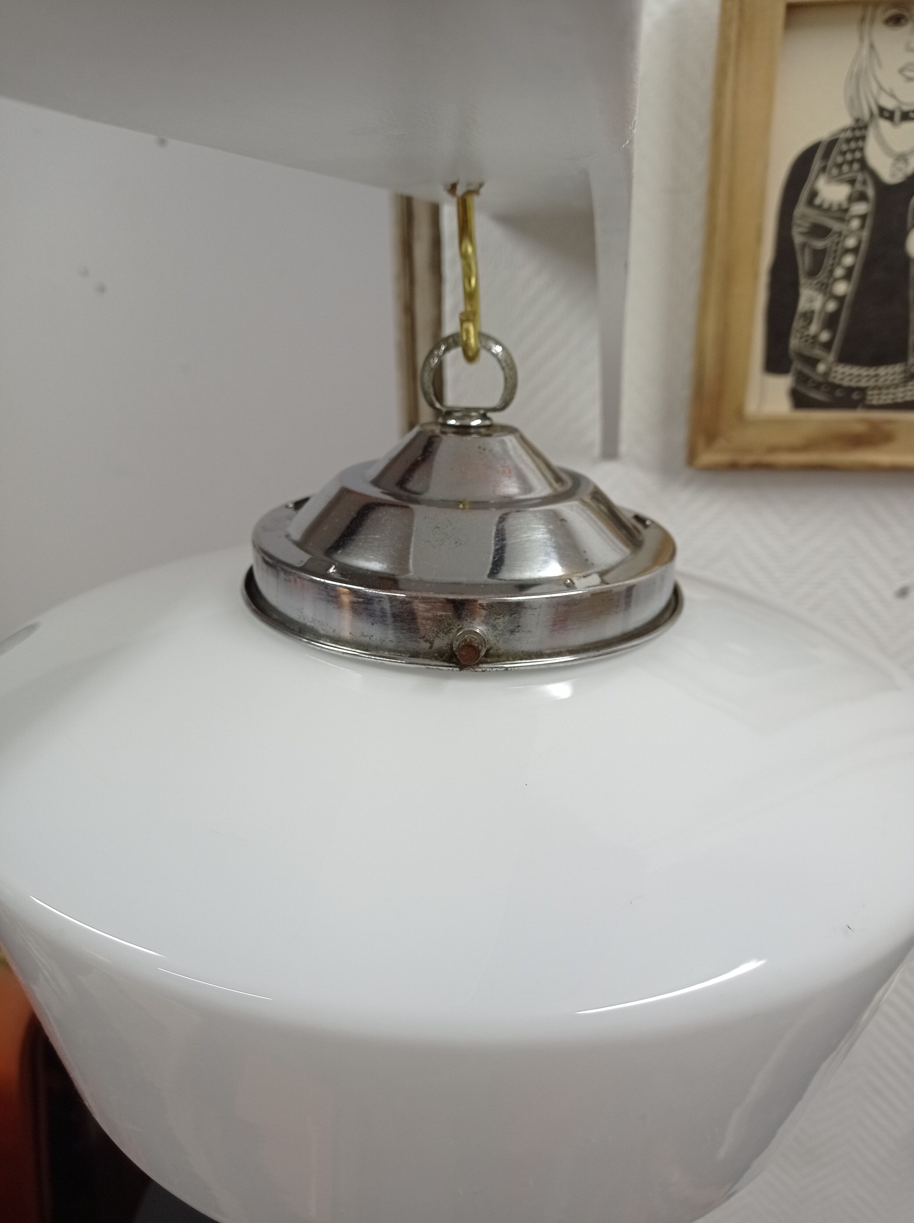 Art Deco opaline pendant lamp