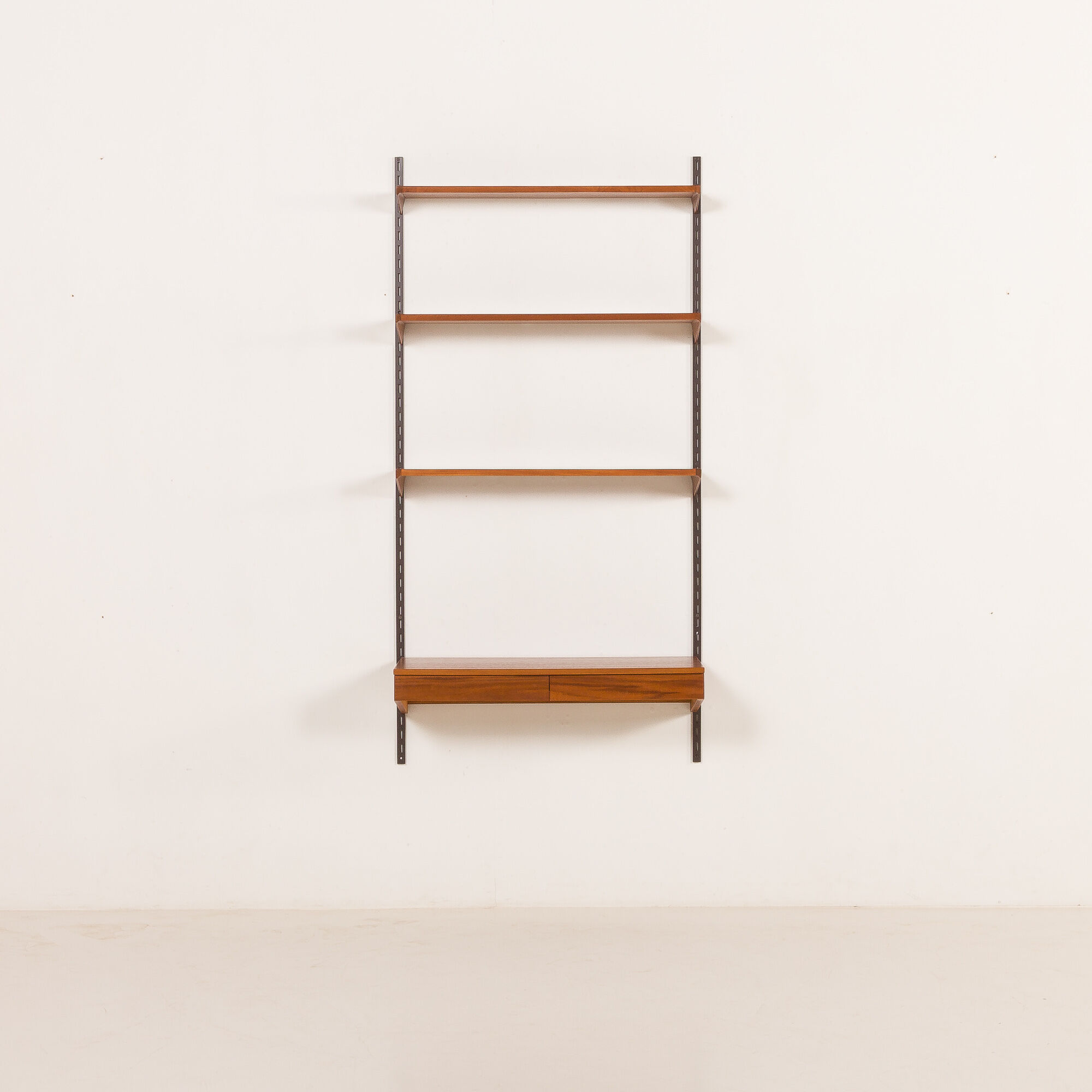 Kai Kristiansen teak shelving unit with a desk, FM Mobler, Denmark, 1960s