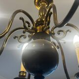 Brass Mid-Century Chandelier - 6 light branches