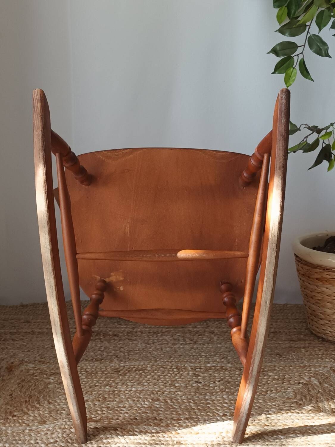 Vintage turned wood rocking chair