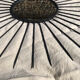 Vintage black metal sun mirror 1950