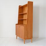 Vintage Scandinavian Elmwood Open Bookshelf Cabinet