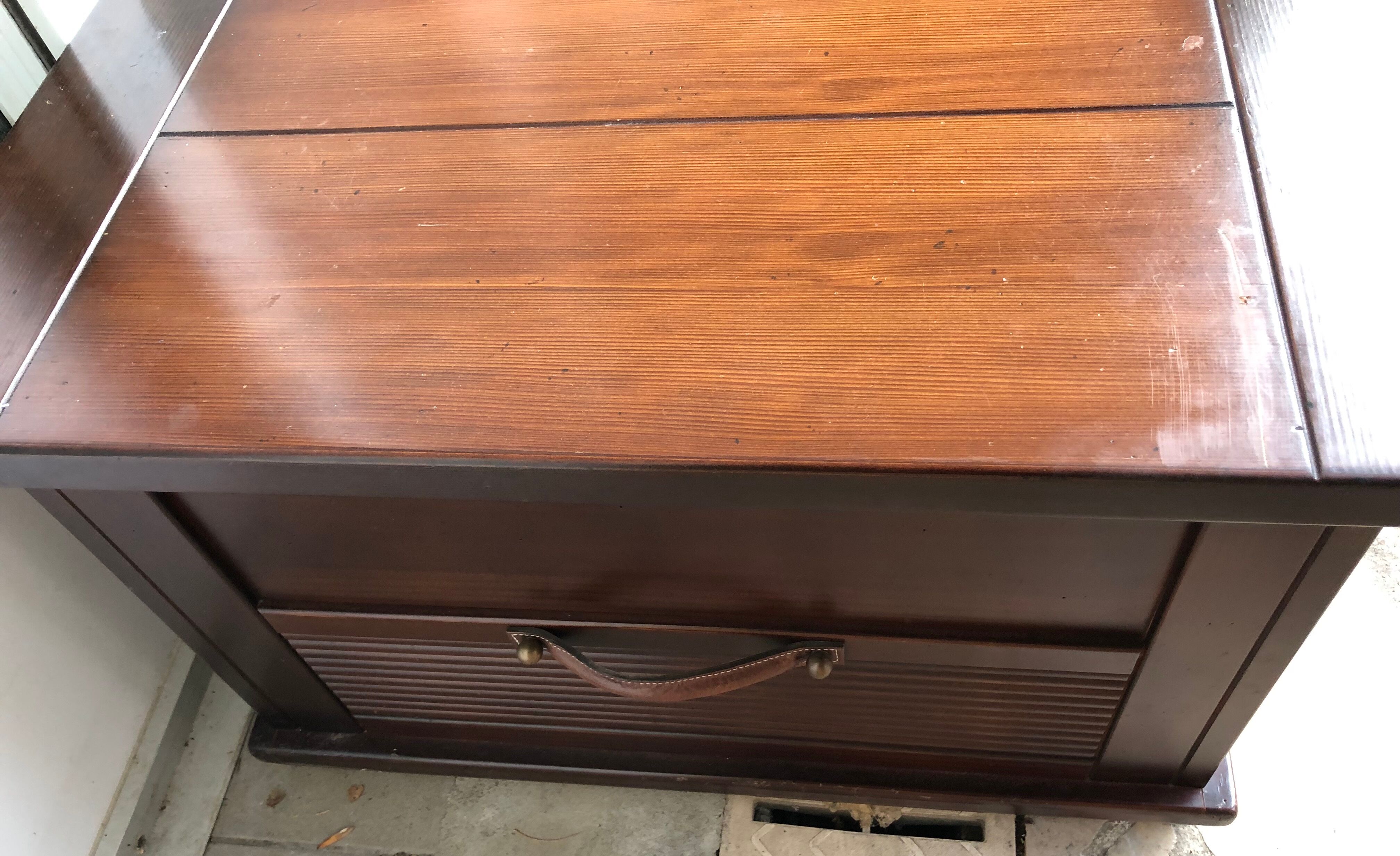 Wooden coffee table with interior niche