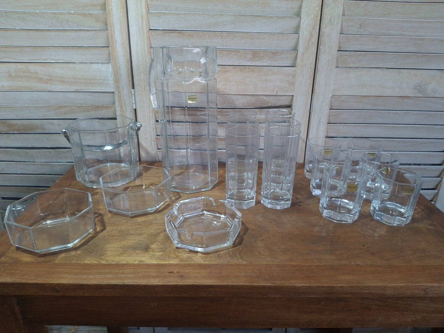Service à boisson Luminarc années 70 design octogonal NEUF en boîtes
