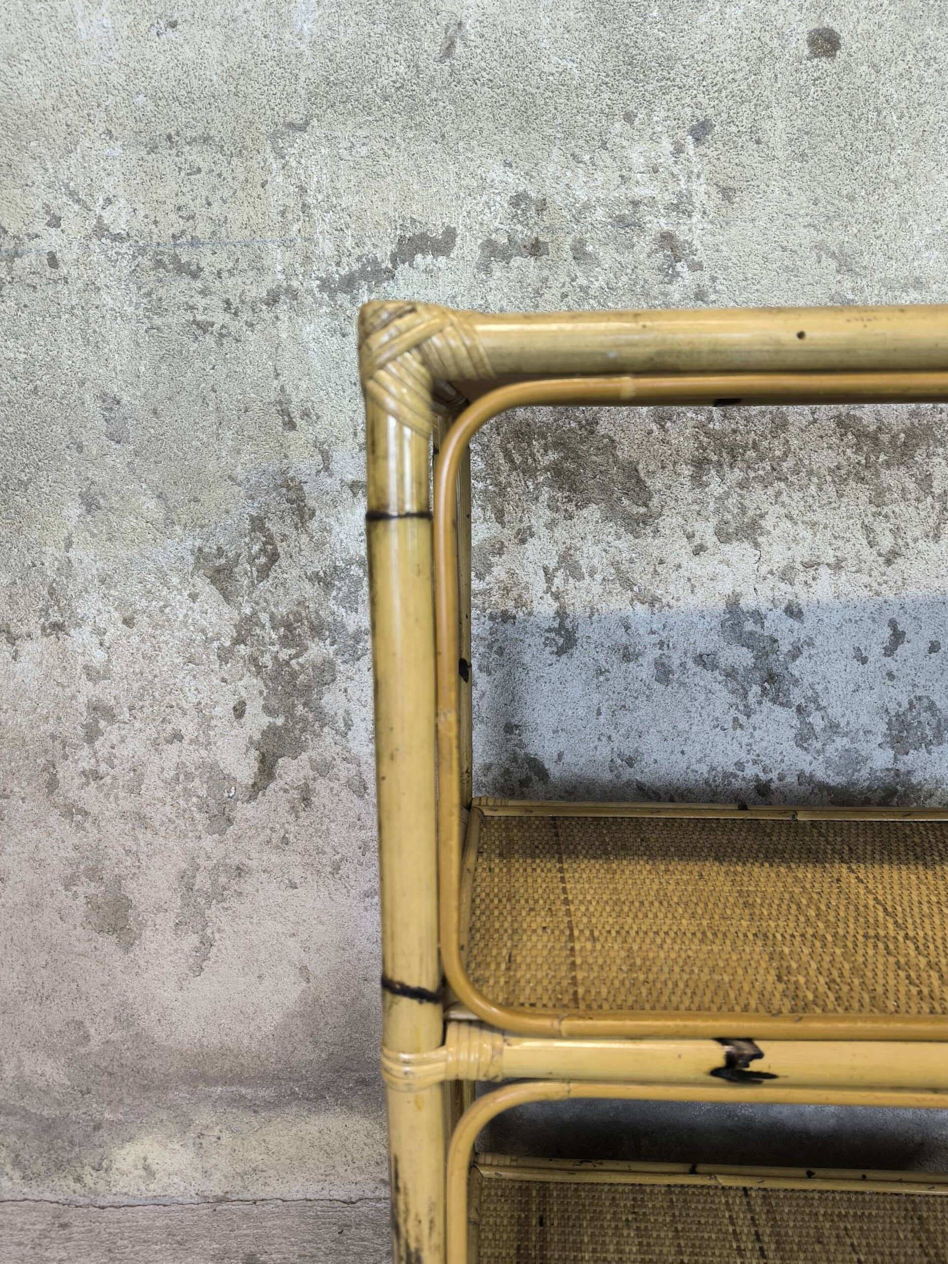 Vintage rattan shelf