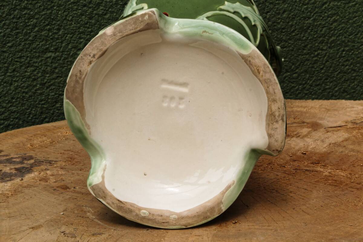 Slip vase, thistle motif, Art Nouveau