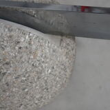 80s glass and bubbly concrete table