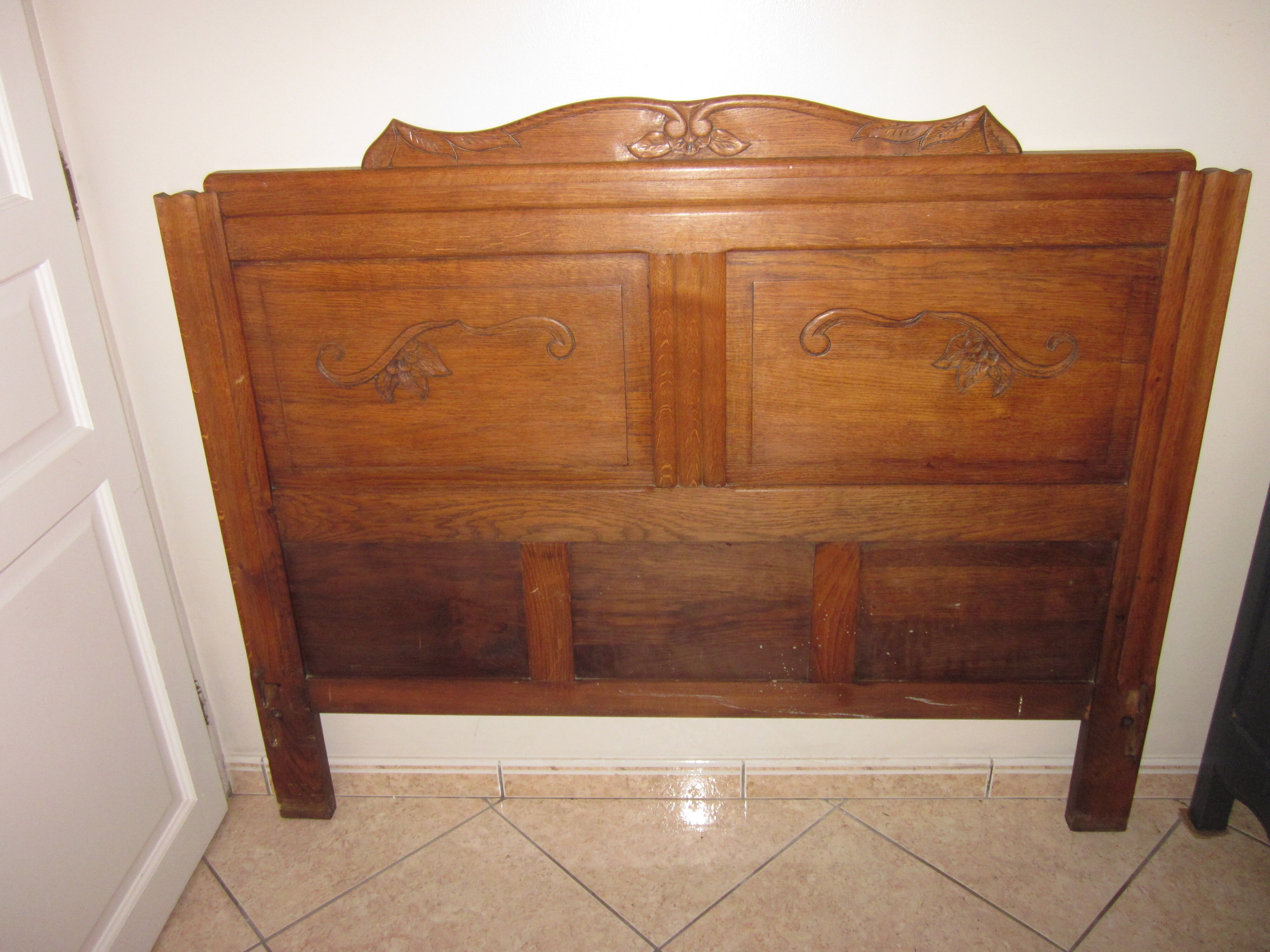 1950s oak headboard