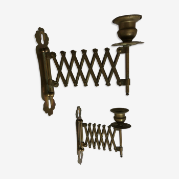 Pair of wall lamps, piano candle holders
