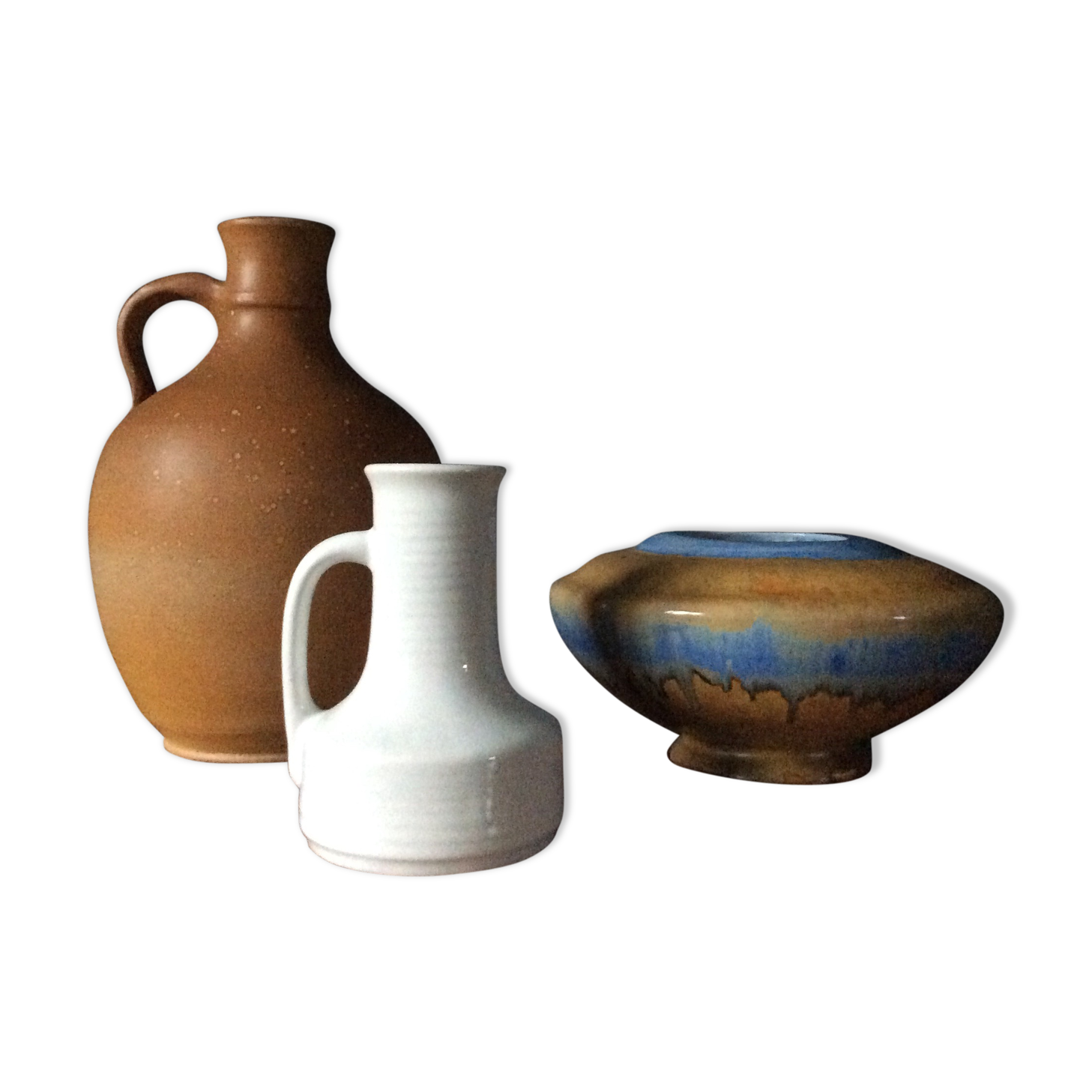 Series of 3 vintage 70s ceramic vases