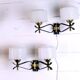 Pair of double wall sconces, Maison Arlus, Mid-Century, black brass opaline