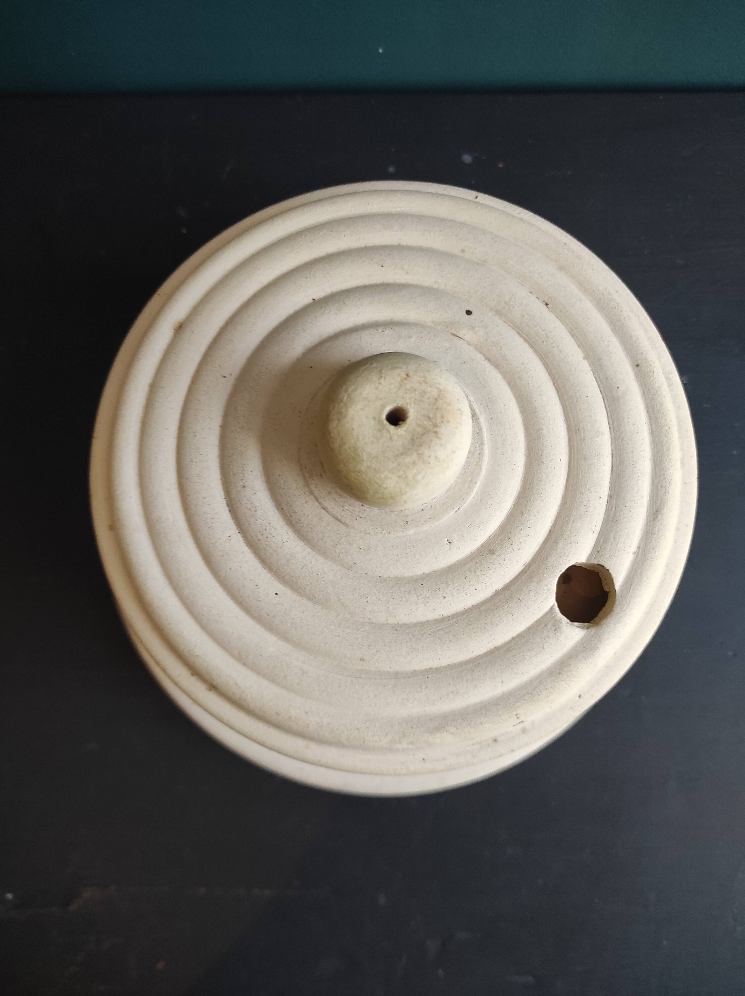 French vintage clay terra cotta cheese dish