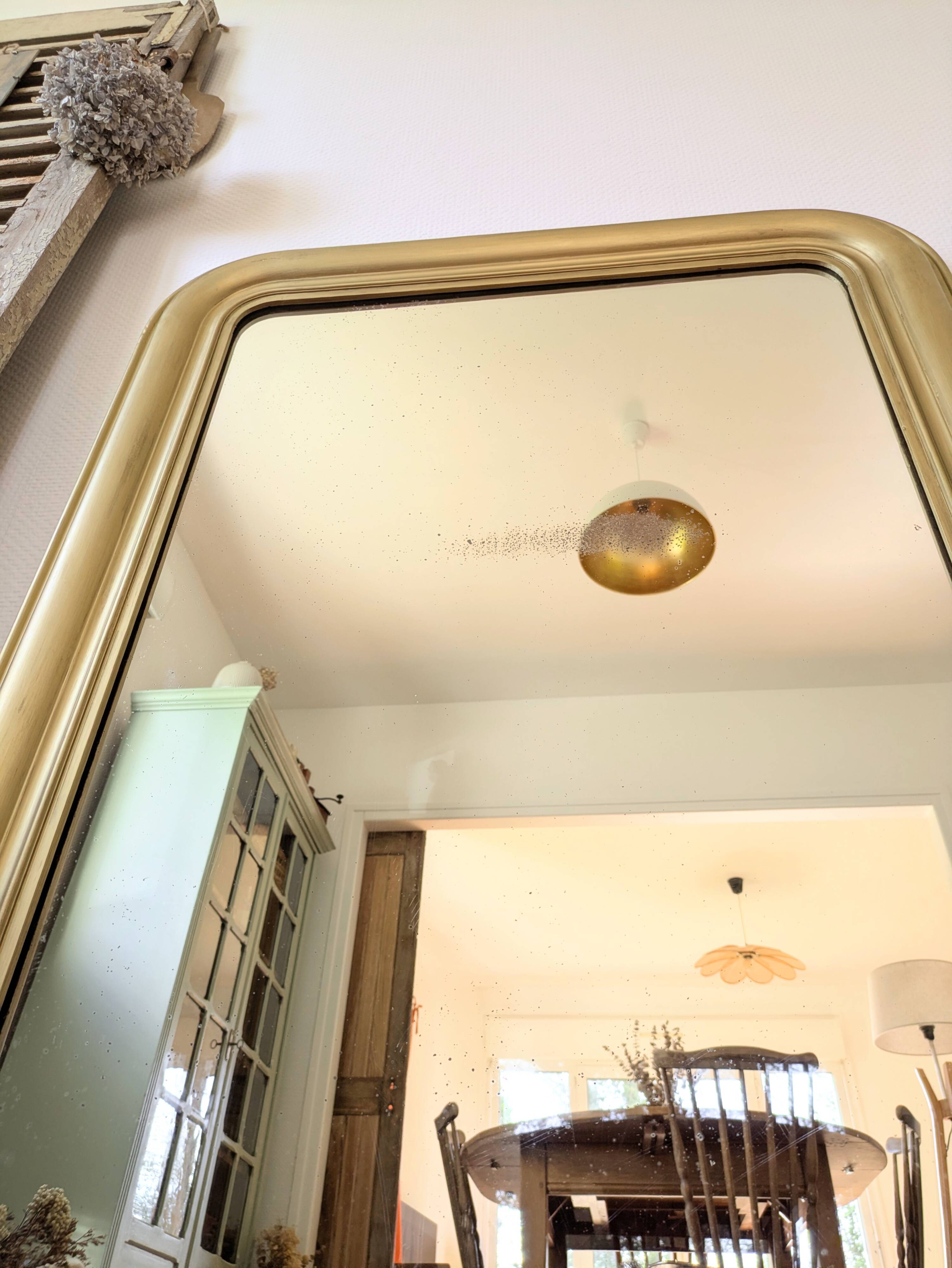 Antique Louis Philippe mirror from the 19th century, restored.