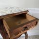 Bedside table / bedside table in veneered wood, molded and carved with foliage Louis XV style