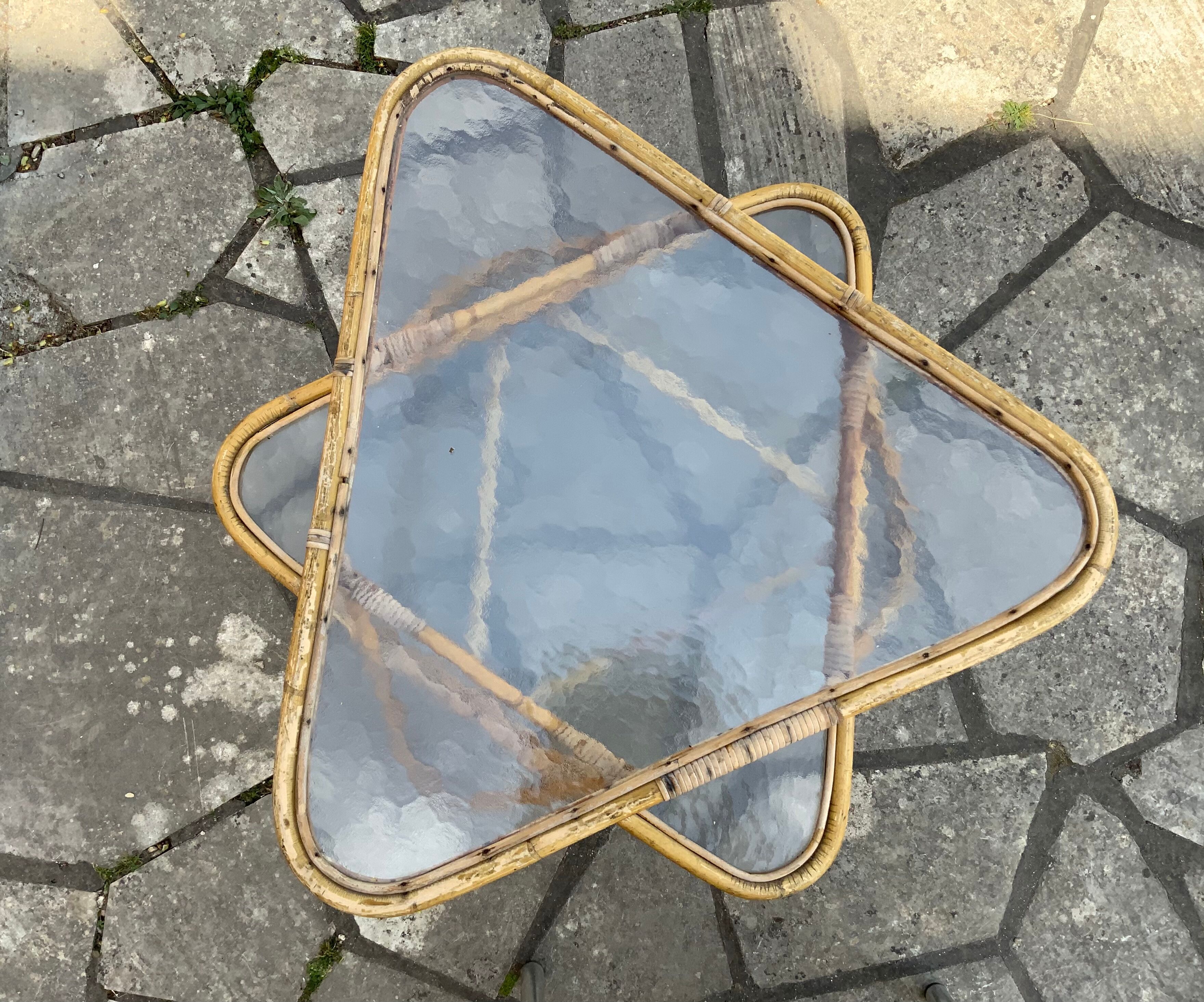 Vintage triangular coffee table