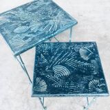 Postmodern Handmade Nesting Table Set by J. Berdou, France, 1980s, Set of 2