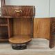Art Decò dressing table in walnut root with mirror