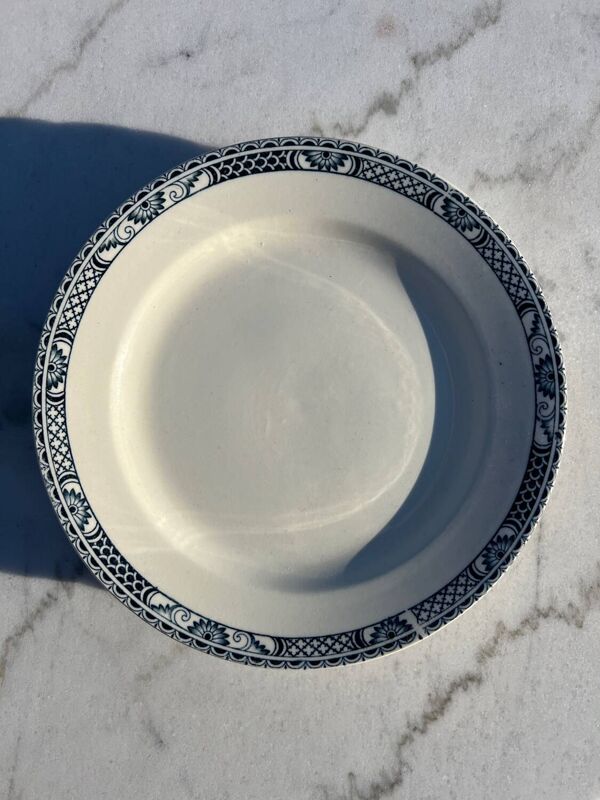 6 assiettes plates anciennes Robert Salins en terre de fer