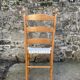 Set de 4 chaises dossier échelonné et assise tissée en coton blanc