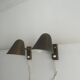 Pair of vintage adjustable wall lights, solid brass, France 1940