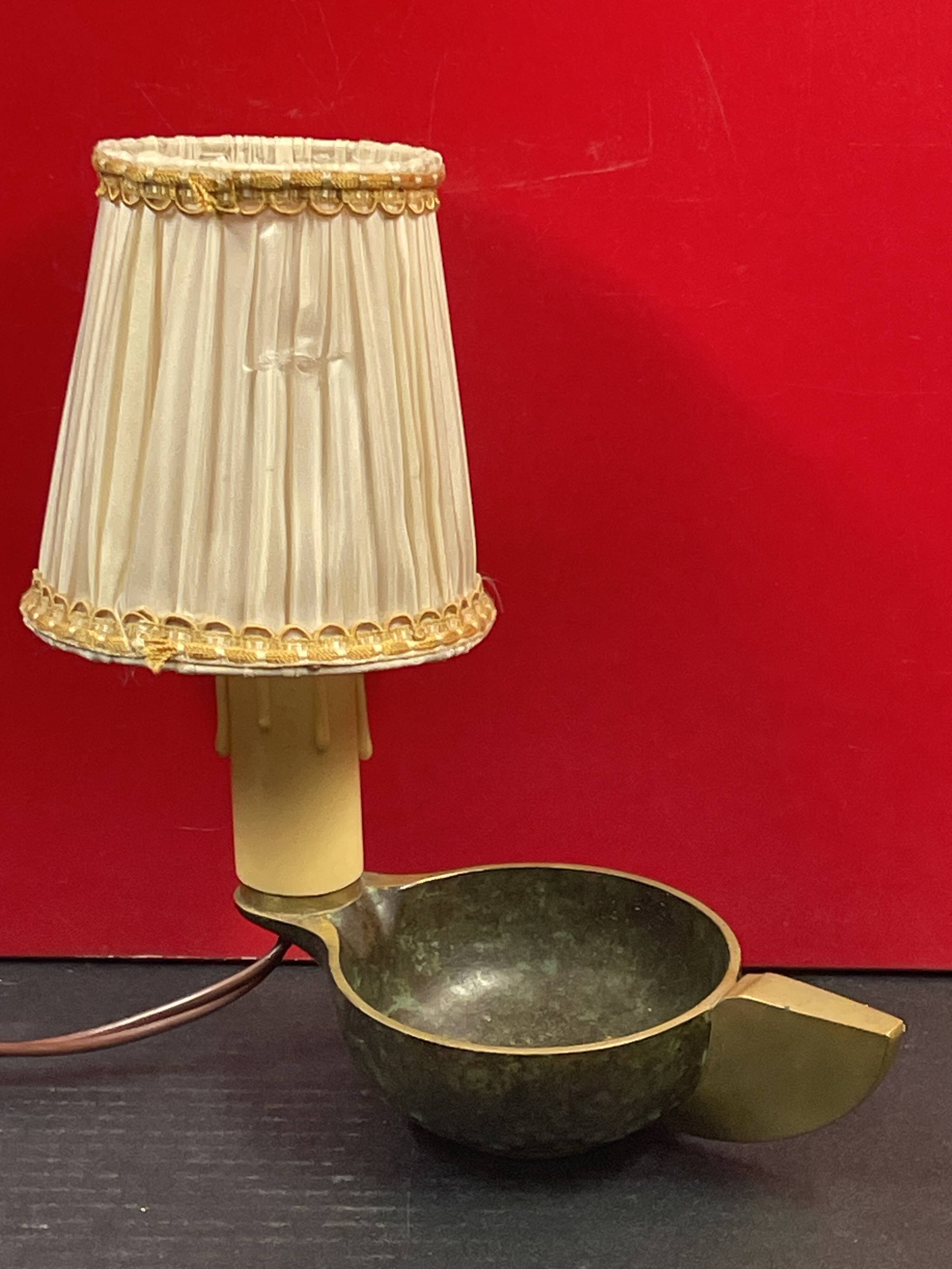 Old bronze candle holder lamp
