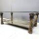 Vintage brass flower coffee table, 1970s