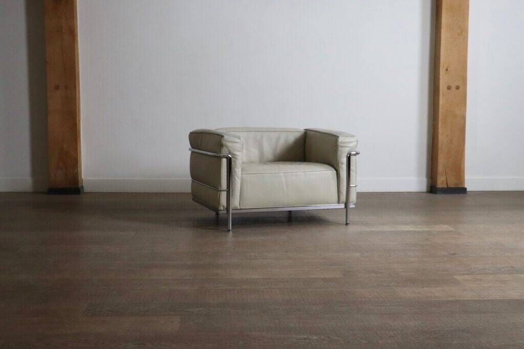 Cassina LC3 armchair by Le Corbusier in leather, Italy 1980s