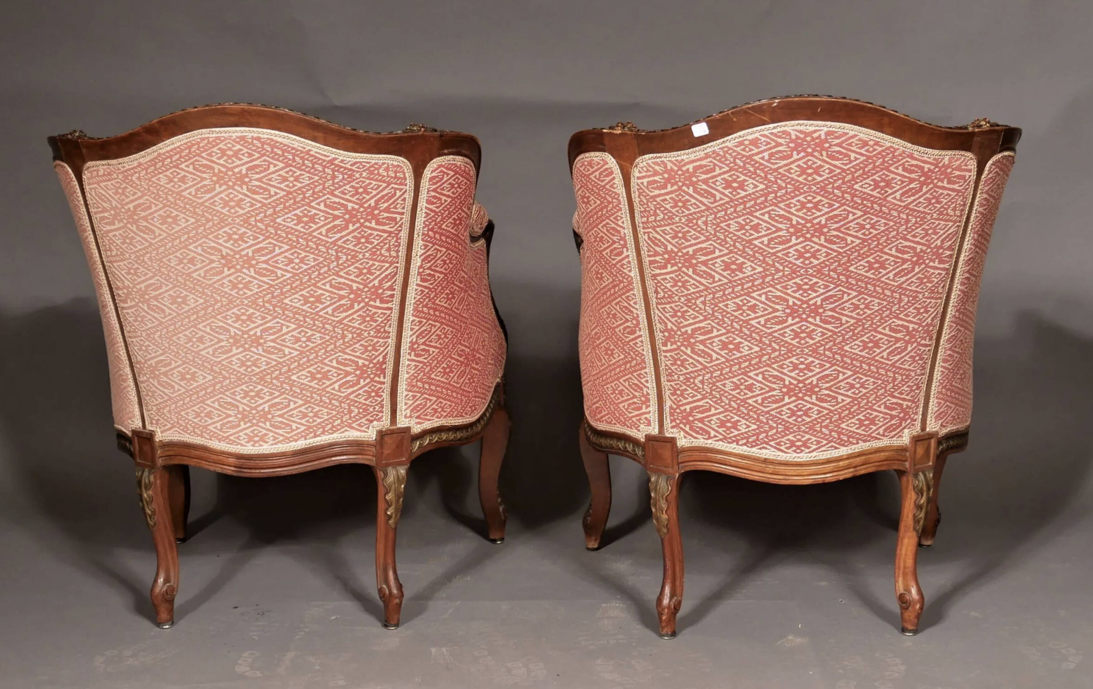 Pair of Louis XV style shepherdess armchairs