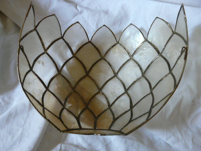 Set of 2 mother-of-pearl wall lamps, 1970s