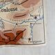 Vintage school map 1950 double-sided "The Garonne / the Rhône"