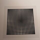 Vasarely silkscreen print - "Deep Kinetics" - 3D Illusion & Black and White
