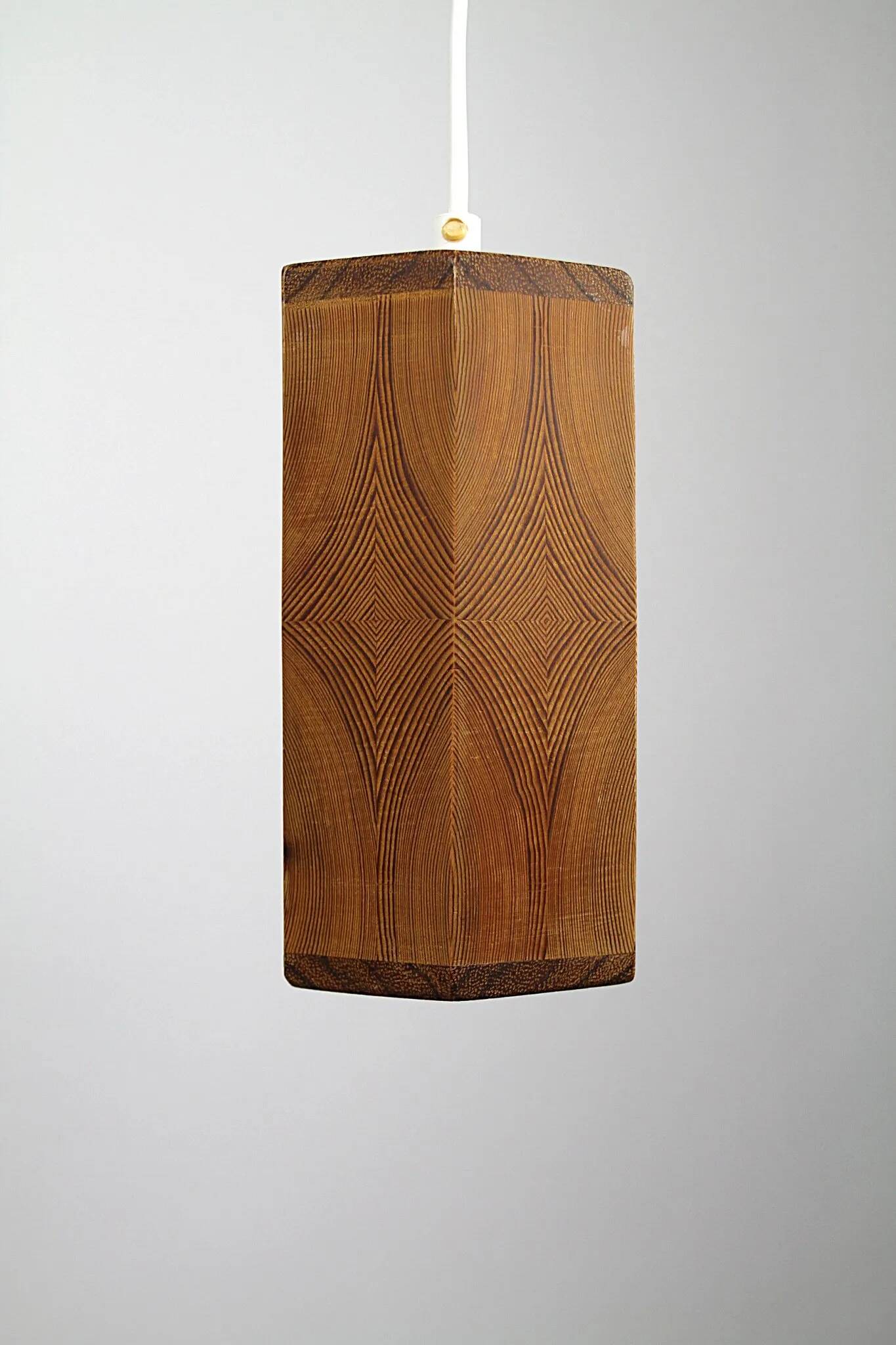 Hexagonal Pine Pendant Lamp – Sweden, 1970s
