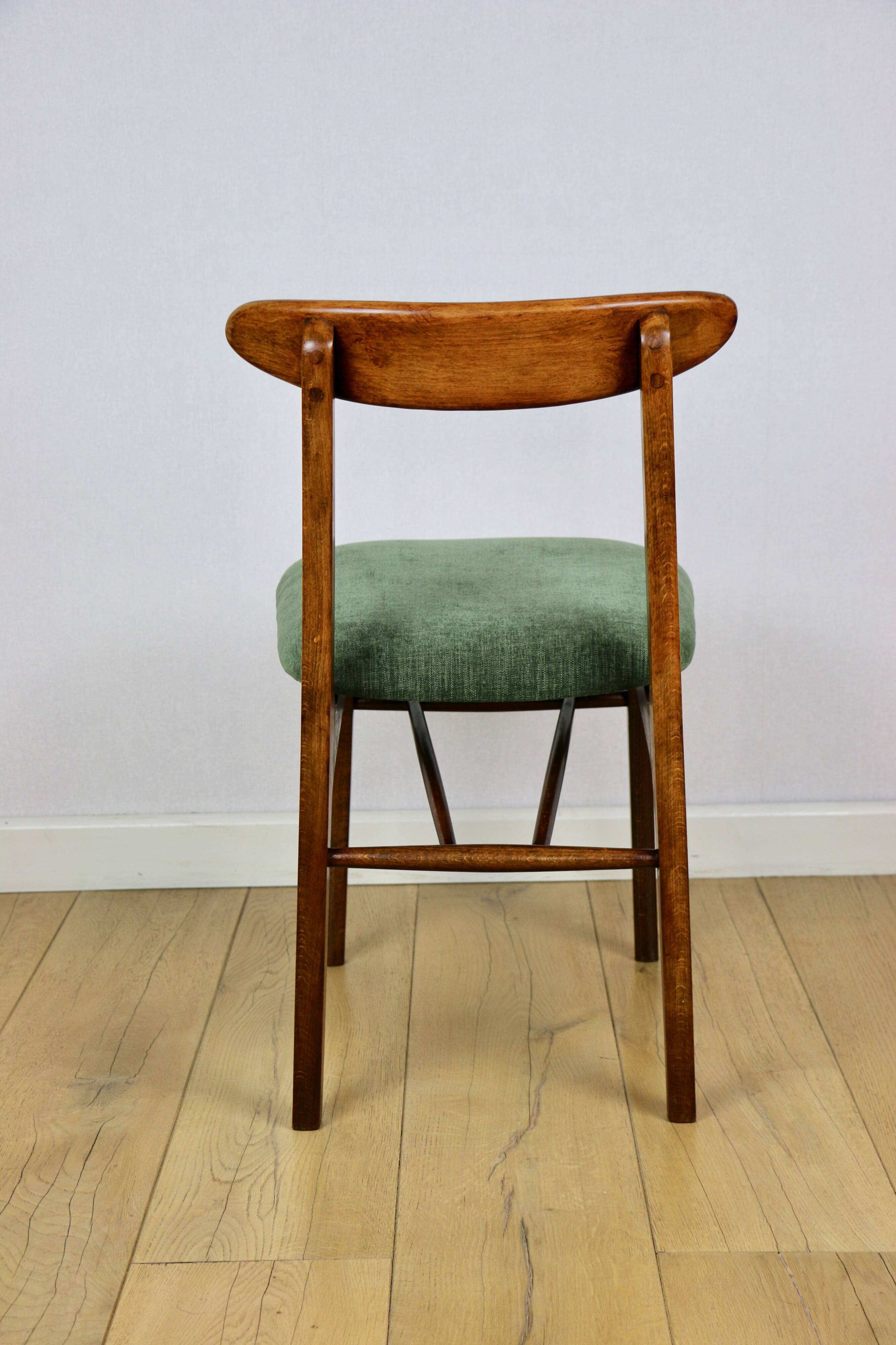 Hałas vintage chair green - wooden backrest