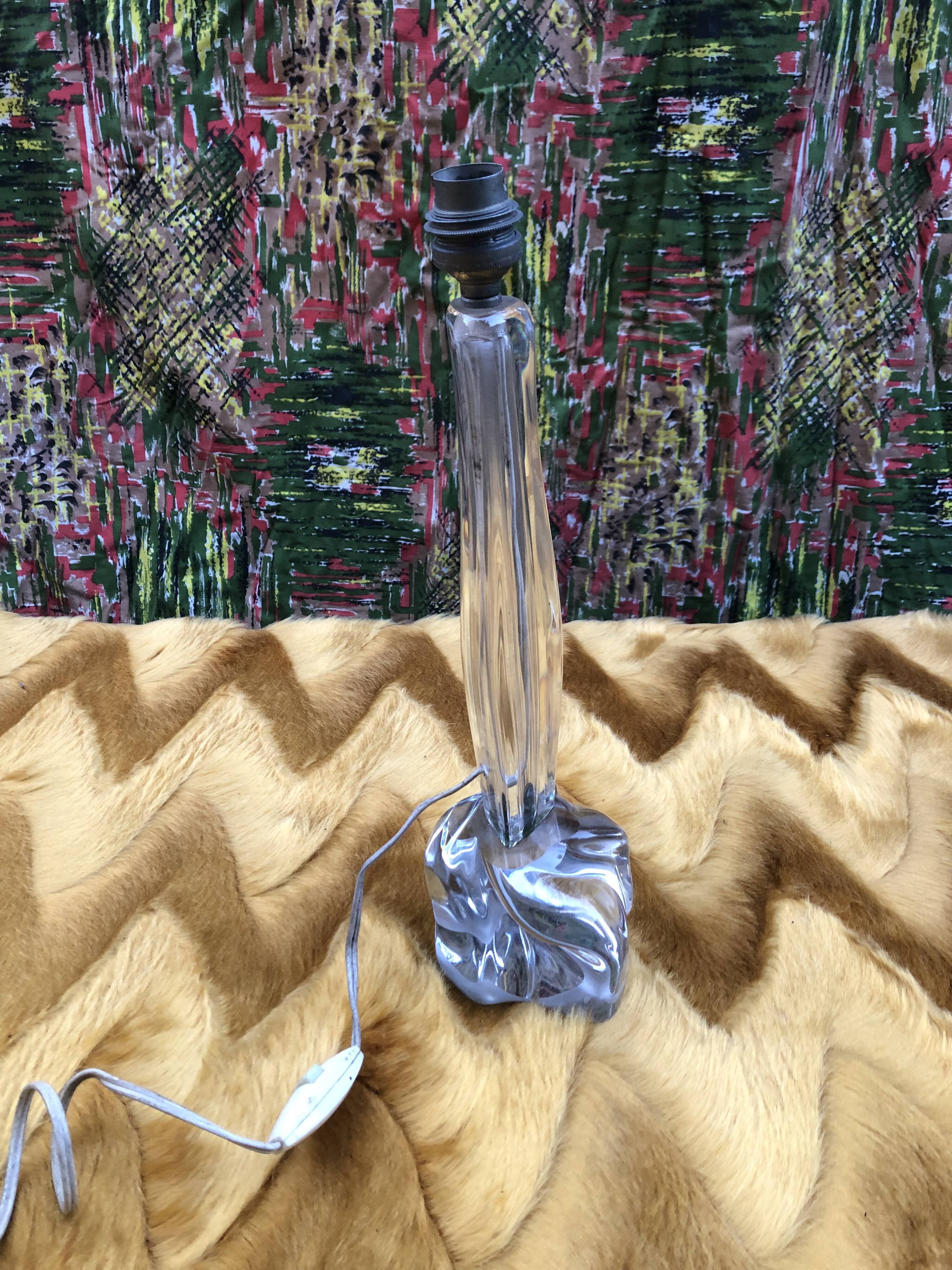 Daum Crystal Lamp Base France 1950s
