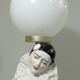 White ceramic lamp Pierrot/harlequin/1960/vintage