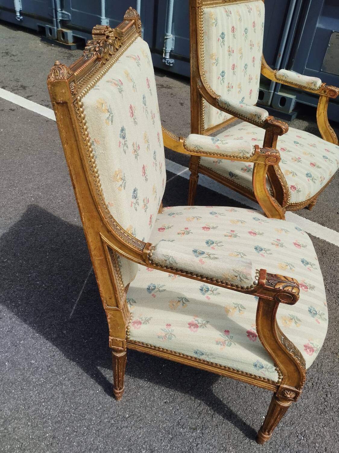 Pair of old Louis XVI style armchairs