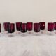 11 Luminarc amethyst glasses – France, 1970s